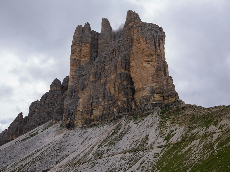 Landscape with hoodoos under a starry sky with gradient veneer effect