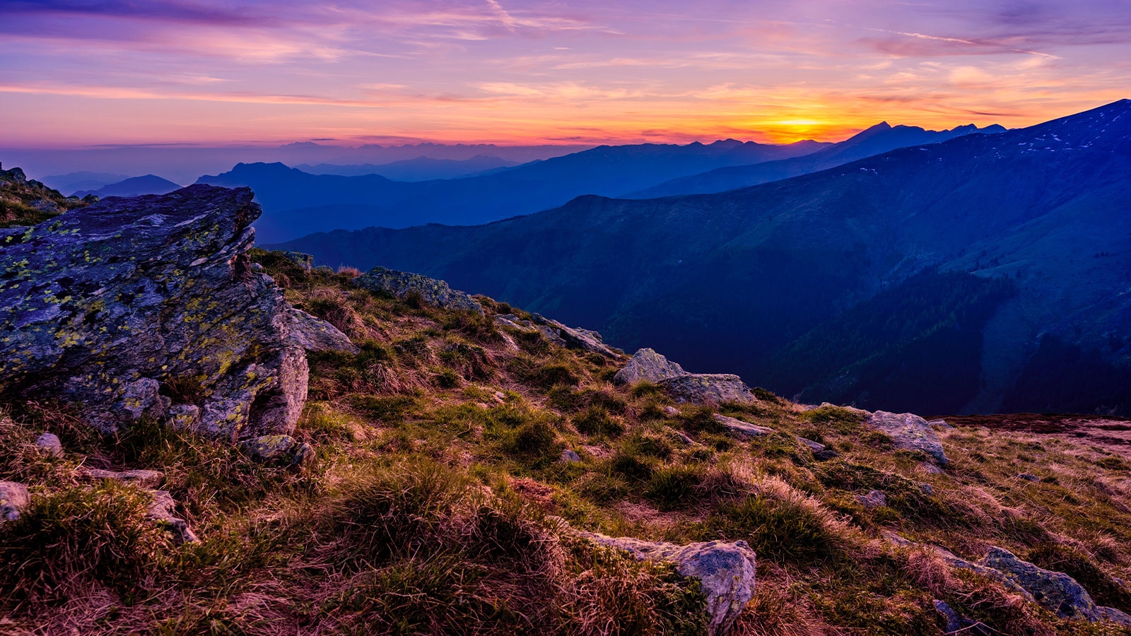 Landscape photo of mountains during golden hour